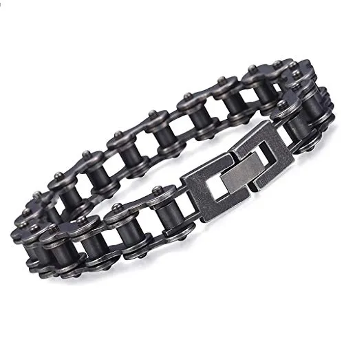 Bracciale Uomo Catena Moto Acciaio inossidabile nero 9 - 23 cm @ KUSTOM FACTORY