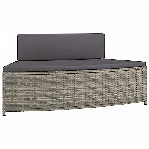 vidaXL Panche per Spa con Cuscini 2 pz in Polyrattan Grigio