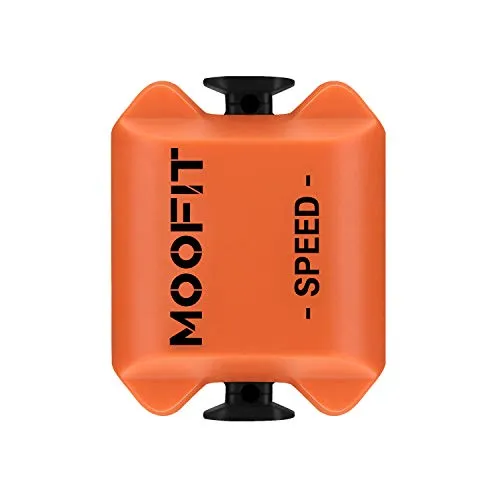 moofit CS8 Sensore di Velocità/Cadenza, Sensore di Velocità | Distanza | Cadenza Wireless Bluetooth e ANT+ con Tecnologia a Bassa Energia Impermeabile IP67, Arancione (Sensore di Velocità)