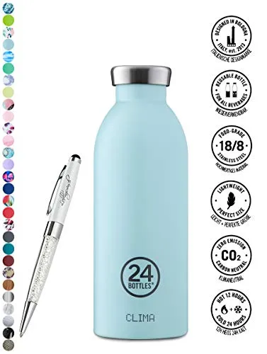 24 Bottles Bottiglia Clima 330 ml | 500 ml | 850 ml colori diversi 12h cold 24h hot, Contenuto:500 ml, Colore:cloud blue