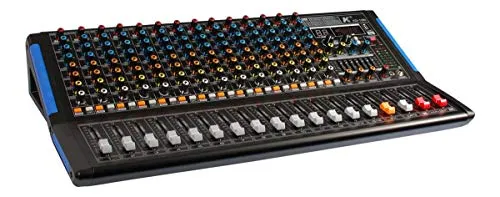 K - Mixer KG-16B a 16 canali con effetti incorporati, 2 AUX, equalizzatore Master a 7 bande, Bluetooth e lettore MP3