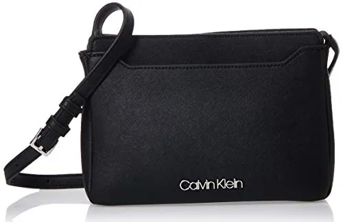 Calvin Klein Worked Ew Xbody - Borse a tracolla Donna, Nero (Black), 4x12x24 cm (W x H L)