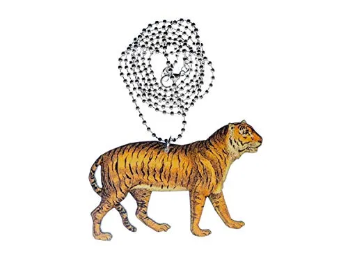 Miniblings Collana a Catena Tiger 80 Centimetri di Legno Laserprint LC Animale predatore Cacciatore Zoo