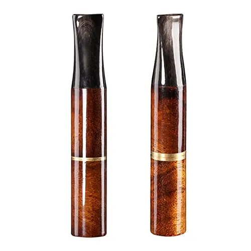 Bocchino da uomo Corna Bocchino Base in legno di sandalo con filtro a carbone attivo da 9 mm Set Bocchino portatile per sigarette di dimensioni normali e super sottili