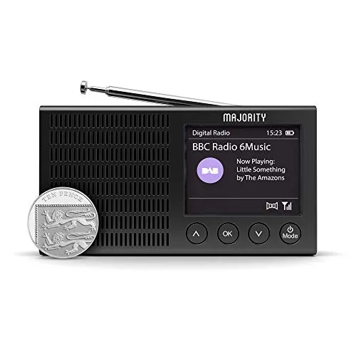 Majority Eddington portatile leggero ricaricabile DAB + e radio FM con Bluetooth