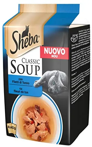 Sheba Classic Soup Multipack per Gatto da 4x40gr, Tonno