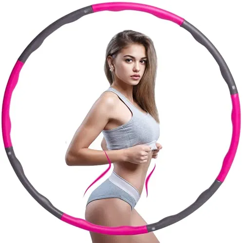 U/S Hula Hoop Fitness, Professionale Hula Hoop per Adulti per Dimagrire Design Ondulato 8 Sezioni Rimovibili Hoola Hoop in Schiuma Larghezza Regolabile