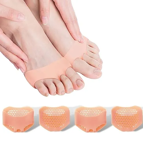 4 Cuscinetti per Piedi per Avampiede per Tacchi, Cuscinetti Metatarsali Donna per Proteggi Dita Piedi, Cuscinetti Plantari per Alleviare il Dolore, Materiale in Silicone Morbido, Comfort Invisibile