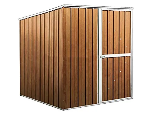 Notek Box in Acciaio Zincato Casetta da Giardino in Lamiera 1.75 x 1.85 m x h1.92 m - 70 kg – 2,92 Metri Quadri (Finitura Legno)