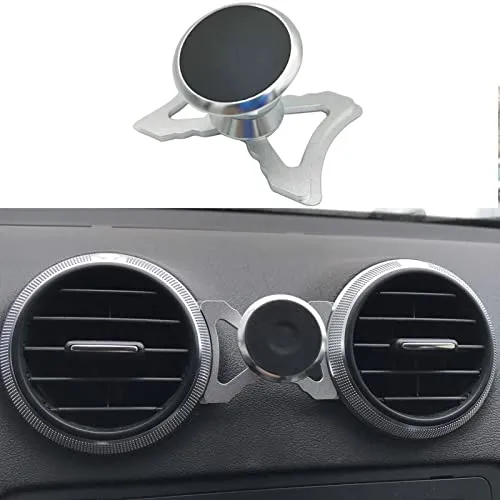 Cookiss Porta Cellulare Magnetico compatibile Audi A3 8P e Audi S3 8P adatto per smartphone e GPS con supporto per cellulare per auto, visione regolabile a 360 gradi (Silver)