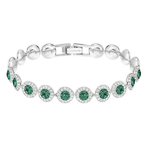 Swarovski Braccialetto Angelic, Verde, Placcatura Rodio