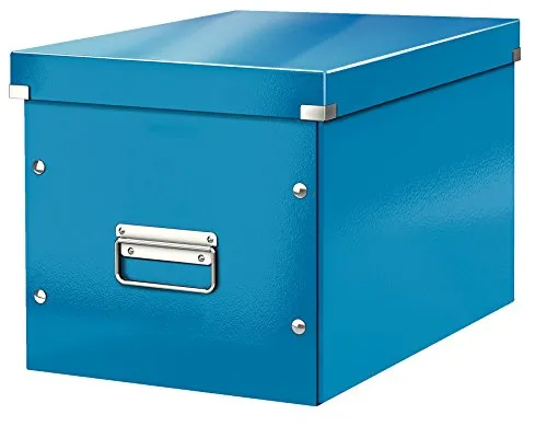 Leitz Click & Store WOW Scatola Archivio Cubo Grande, per Mantenere la Casa e l'Ufficio in Ordine, Azzurro, 61080036