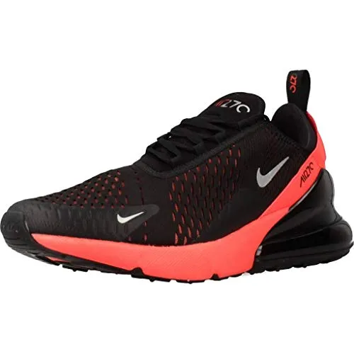 Nike Men's Air Max 270 Shoe, Scarpe da Campo e da Pista Uomo, Multicolore (Black/Metallic Silver-Bright Crimson 026), 44.5 EU