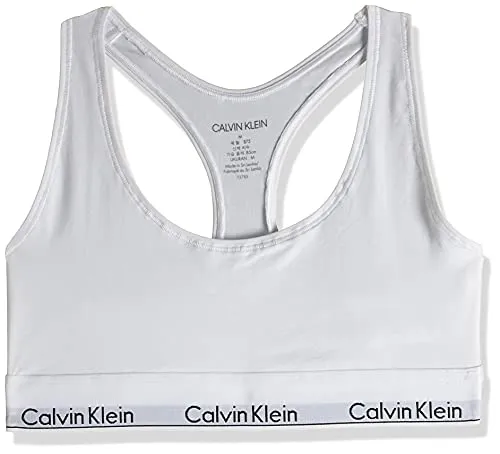 Calvin Klein Modern Cotton-Bralette Corsetto, Bianco (White 100), Small Donna