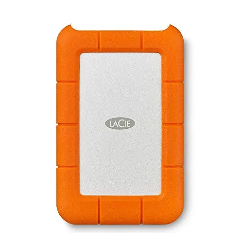 LaCie Rugged Mini, 5 TB, Hard Disk Esterno, USB 3.0, Resistente agli Urti e alle Cadute, per PC e Mac, Arancione/Grigio, 2 anni di servizi Rescue (STJJ5000400)