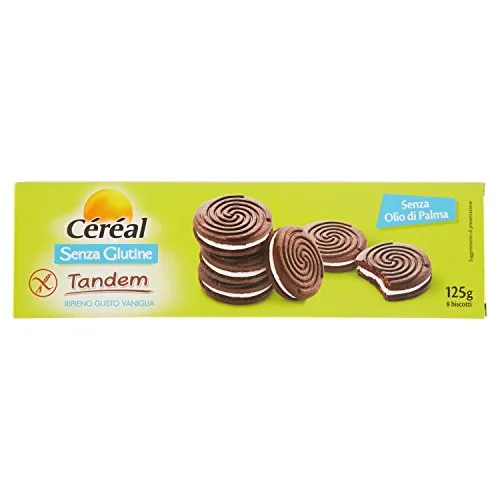 CEREAL TANDEM Senza Glutine - Biscotto cacao con ripieno alla vaniglia - 125 g