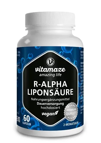 Acido Alfa Lipoico Capsule ad Alto Dosaggio, 200 mg per Capsula, Vegan, 60 Capsule per 2 Mesi, Forma Naturale di Acido Tiottico, Antiossidanti Integratore Alimentare senza Additivi Inutili