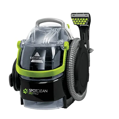 BISSELL SpotClean Pet Pro Rimuove lo Sporco | Liquidi e le Macchie | Ideale per Pulisci Scale, Tappezzeria, Automobili e Tappeti | 750W | Leggero e Compatto | 82dB | Nero/Verde | 15585