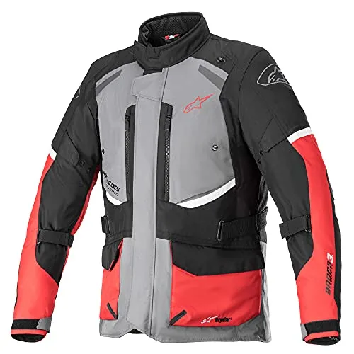 Alpinestars Andes V3 Drystar Jacket Dark Grey/Black/Bright Red Abbigliamento da Moto, Grigio Scuro Nero Brillante Rosso, XL Uomo