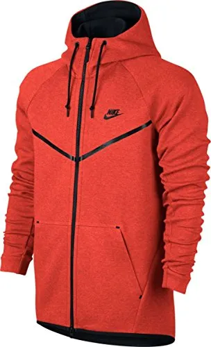 Nike M NSW TCH FLC WR FZ Felpa, Uomo, Uomo, M NSW TCH FLC WR Hoodie FZ, Arancione (Max Orange/Htr/Nero/Nero), XXL