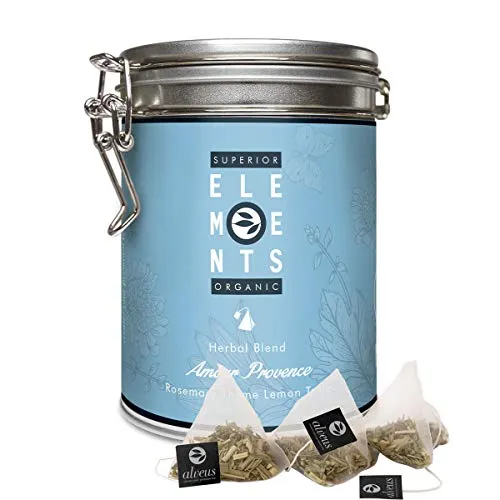 "Amour Provence" Tisane sapore di Timo Limone e Rosmarino, Barattolo da 15 Filtri Piramidali - alveus Premium Teas