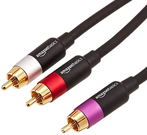 Amazon Basics - Cavo audio RCA da 1 maschio a 2 maschi, 2,4 metri