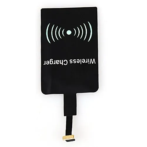 Ricevitore universale di ricarica wireless, ricevitore adattatore per caricabatterie wireless Qi universale con connettore micro USB (avanti)