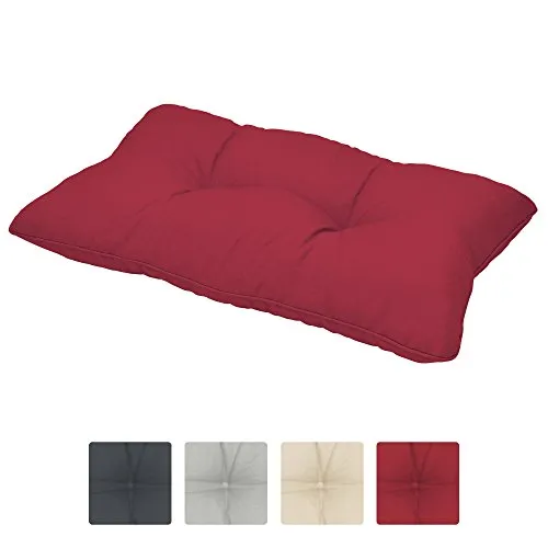 Beautissu Cuscino Lounge da Esterno XLuna - Comoda spalliera 60x40x12cm - per mobili e Arredamento da Giardino - Rosso