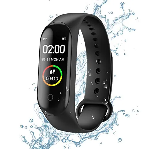 Fitness Tracker, M4 Smart Watch, Activity Tracker Orologio con cardiofrequenzimetro, IP67 Impermeabile Pedometro Sport Braccialetto Salute Fitness