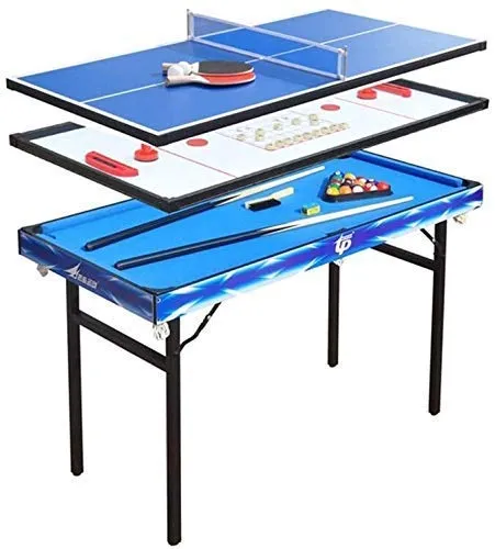 YAMMY Biliardo Combo 4 in 1 Set da Tavolo Multi Gioco Mini Tavolo da Biliardo Tavolo da Biliardo Fisso Hockey Shuffleboard Tavolo da Ping Pong (Biliardo)