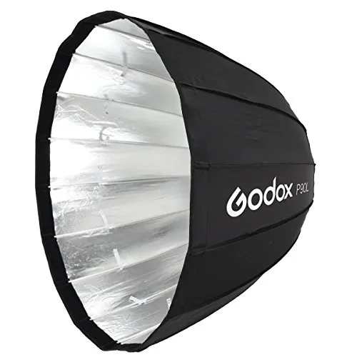 Godox P90L - Supporto portatile per softbox parabolico profondo da 90 cm, compatibile con Flash da studio SK400II SK400 SK300II DP600II DP400II DE300 DE400 e Flash da esterno AD600 AD600BM