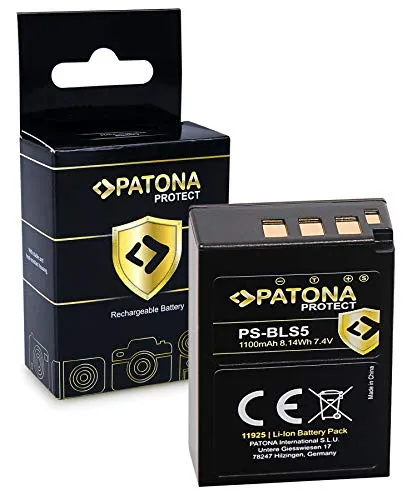 PATONA Protect V1 Batteria BLS-5, NTC Compatibile con Olympus BLS-50, E-450, OMD E-M10, Stylus 1