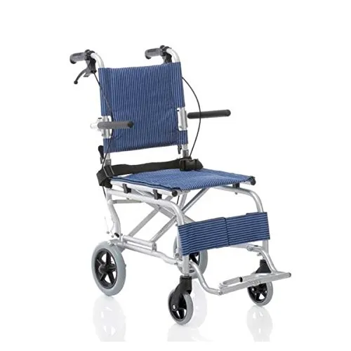 SEDIA A ROTELLE / CARROZZINA DISABILI PIEGHEVOLE DA VIAGGIO SUPERLEGGERA IN ALLUMINIO - Dim. Seduta 37 Cm.