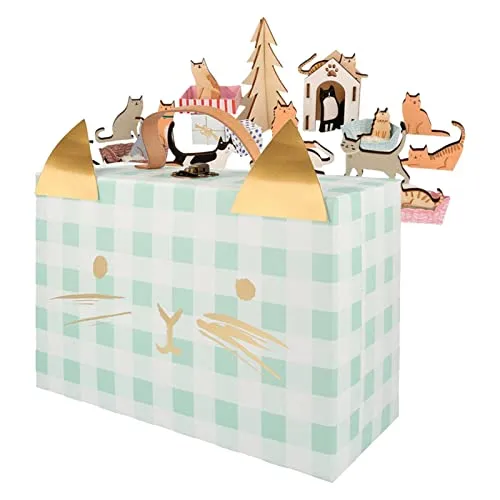 ereqeip Calendario dell'Avvento di Natale 2022 | Calendario per il conto alla rovescia in legno con cane gatto – Calendario dell'Avvento in legno per ragazze ragazzi bambini adulti