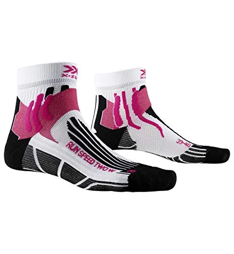 X-Socks Run Speed Two Women Socks, Donna, Arctic White/Opal Black, 39-40