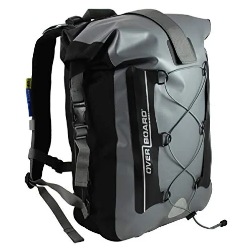 Overboard Zaino Impermeabile Premium, Sacca Galleggiante, Borsa Impermeabile 100% per Sport Acquatici e attività Outdoor con Sistema Chiusura Ermetica Top Fold a 2 Vie (30 L, Grigio)