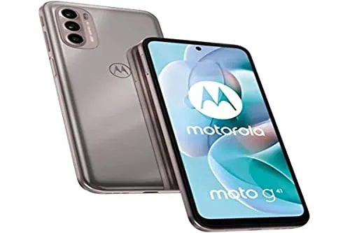 Motorola moto g41 (Display OLED 6.4" FHD+, tripla fotocamera 48 MP, batteria 5000 mAH, 4/128 GB, NFC, Dual SIM, Android 11), Pearl Gold, cover inclusa
