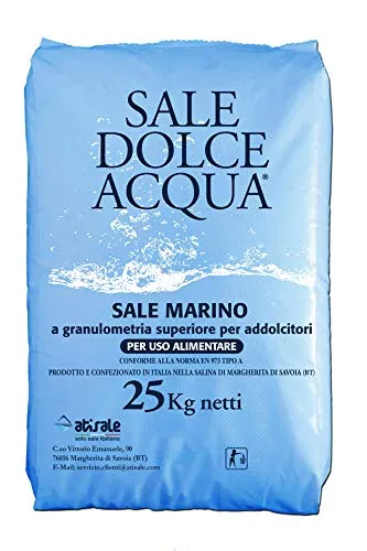 Lapi - 25 kg sacco SALE GRANULARE ALIMENTARE IPERPURO SALEMARINO per acqua piscina - ANCHE PER ADDOLCITORI prodotto in Italia da azienda certificata