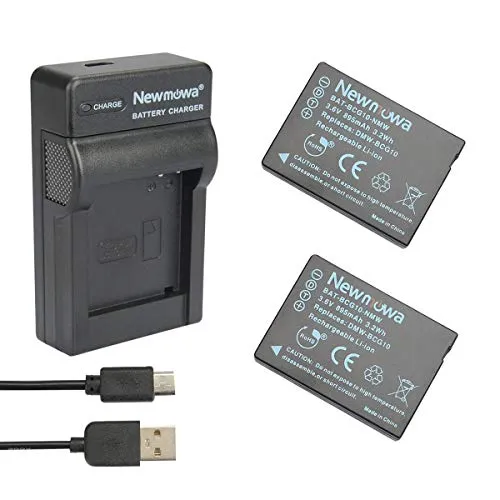 Newmowa® DMW-BCG10 Batteria (confezione da 2) e Portable Micro USB Caricatore kit per Panasonic DMW-BCG10, DMW-BCG10E, DMW-BCG10PP e Panasonic Lumix DMC-3D1, DMC-TZ6, DMC-TZ7