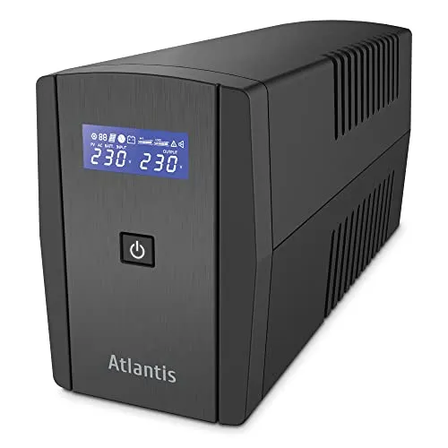 Atlantis OnePower S120, UPS Line Interactive 1000VA/500W, AVR (3 stadi), Onda PseudoSinusoidale, 4 prese IEC, 1 Batteria 12V 9Ah,Software di gestione scaricabile gratuitamente