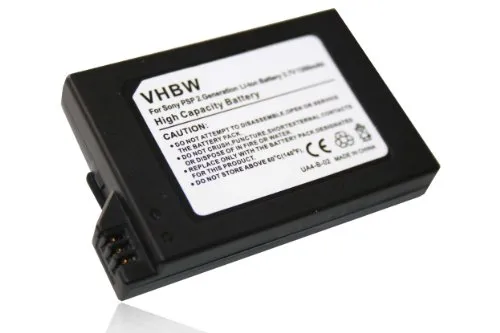 vhbw batteria compatibile con Sony Playstation Portable 2 Generation Slim & Lite PSP-2000 PSP-2004, Brite PSP-3000 PSP-3004 (1200mAh, 3,7V, Li-Ion)