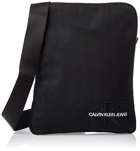 Calvin Klein Monogram Nylon Flatpack - Organizer borsa Uomo, Nero (Black), 1x1x1 cm (W x H L)