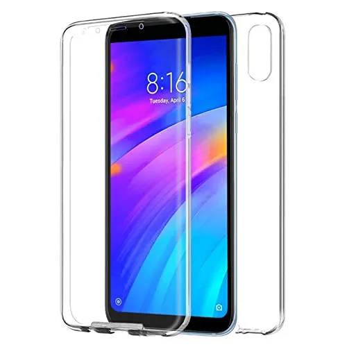 TBOC Cover per Xiaomi Redmi 7A [5.45 Pollici] - Custodia [Trasparente] Completa Copertura Integrale [Silicone TPU] Protezione Totale [360 Gradi] Full Body Anteriore Posteriore Sottile