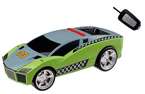 HappyPeople 159278 Euro play Key Racer Verde, circa 28 cm, motorizzato, con luce e suono, batterie