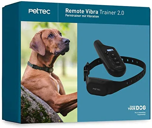 PetTec Collare da addestramento con Vibrazione Forte, 16 Livelli di intensità della Vibrazione + Segnale Acustico, incl. Telecomando con 300m di Portata, Batteria Ricaricabile, Impermeabile IPX7