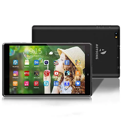 Tablet 8 pollici wifi offerte 3GB RAM 32GB/128GB Espandibili Android 10.0 Certificato Google GMS,Quad Core HD 800 x 1280 Tablet PC 5000mAh Tablet in Offerta 5MP Fotocamera Tablet Android - Negro