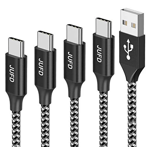 Jufd Cavo USB C, [4 Pezzi,0.5M+1M+2M+3M] Nylon Cavo USB Type-C Ricarica Rapida e Trasferimento USB Tipo C Cable per Samsung S8 S9 Note 8,Huawei P10/Mate20,Mi A1,G6,Honor 10