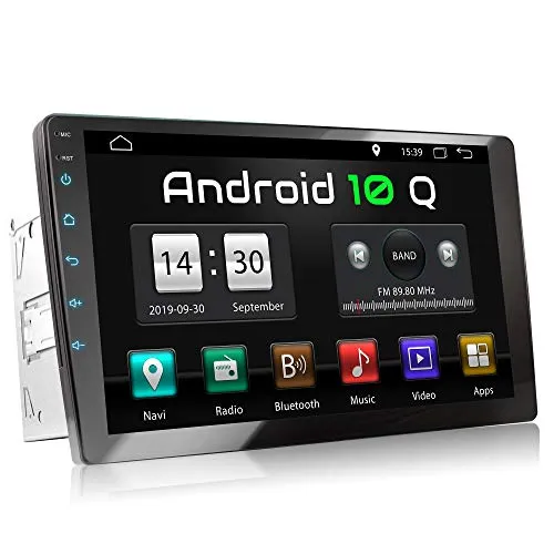 XOMAX XM-2VA901 Autoradio con Android 10 I Quad Core, 2GB RAM, 32GB ROM I Navigatore GPS I Supporto WIFI, 4G, DAB, OBD2 I Bluetooth I XXL Touch Screen 9'' I 2x USB, RDS I 2 DIN