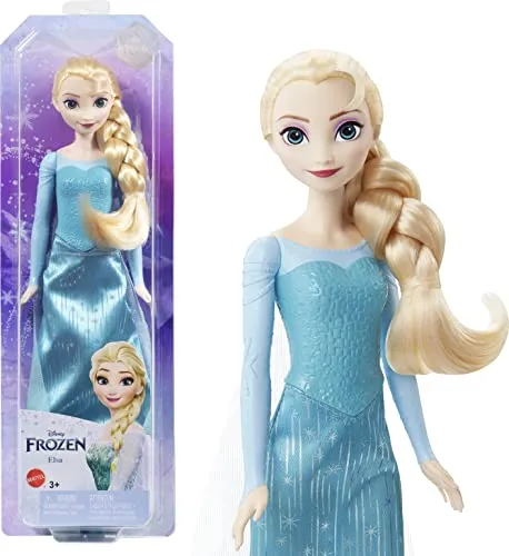 Disney Frozen - Elsa bambola con abito esclusivo e accessori ispirati ai film Disney Frozen 1, Giocattolo per Bambini 3+ Anni, HLW47