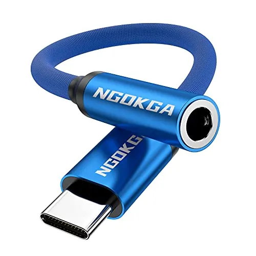 Adattatore jack AUX da USB-C a 3,5 mm il cavo adattatore audio per cuffie è adatto per Samsung S20 10 21 Note10 20 A8S A80 Huawei P50 P40 P30 P20 Pro Mate 30 20 40 Pro nova 5 (Blu)